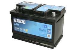 Akumulators EXIDE AGM EK720 12V 72Ah 760A (278x175x190)_0