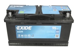 Auto akumulators EXIDE START&STOP AGM EK950 12V 95Ah 850A EK950 (353x175x190)_2