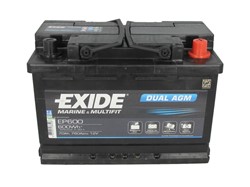 Barošanas akumulatoru baterija EXIDE DUAL AGM; MARINE/RV EP600 12V 70Ah 760A (278x175x190)_2