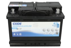 Barošanas akumulatoru baterija EXIDE DUAL EFB; MARINE/RV EZ600 12V 70Ah 720A (278x175x190)_2