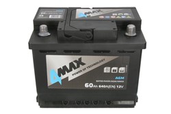 Akumulator 4MAX 12V 60Ah/640A START&STOP AGM (P+ standardowy) 243x177x190 B13 (agm/rozruchowy)_2
