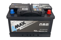 Akumulators 4MAX BAT72/680R/4MAX 12V 72Ah 680A (278x175x175)_2