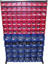 Rack with accessories 93 shelves; body washers; exhaust pipe nuts; flat washers; flexible washers; fully threaded screws; gaskets; partially threaded screws; pins; regular nuts; self-drilling screws;