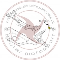 Poliuretanowa tuleja wahacza przedniego (1 szt.) przód DEUP1470/1471 pasuje do BMW_1