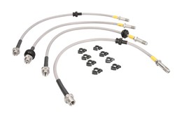 Braided stainless steel brake cables (4 pcs) front fits BMW 3 (E46), Z4 (E85), Z4 (E86)_0