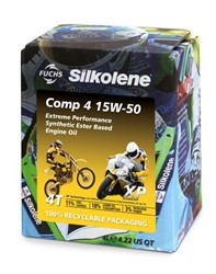4T engine oil 15W50 SILKOLENE COMP 4 4l 4T bio-degradable packaging; enriched with esters, API SL JASO MA-2 Semi-synthetic_0