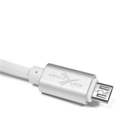Silikona kabelis USB - mikro USB 100cm - balts_0