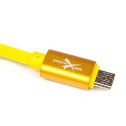 Silikona kabelis USB - mikro USB 100cm - dzeltens_0