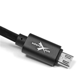Silikona kabelis USB - mikro USB 200cm - melns_0