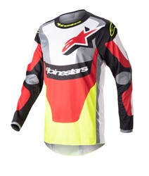 Koszulka off road ALPINESTARS MX FLUID AGENT kolor biały/czarny/czerwony/fluorescencyjny/żółty