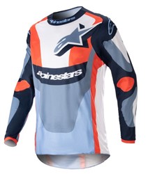Koszulka off road ALPINESTARS MX FLUID AGENT kolor biały/granatowy/niebieski/pomarańczowy_0