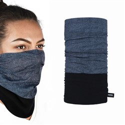 Warming scarf OXFORD HERRINGBONE SNUG type unisex, colour black/grey