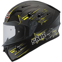Šalmas Integralinis SMK STELLAR RAIN STAR MA264 spalva geltona/juoda/matinė
