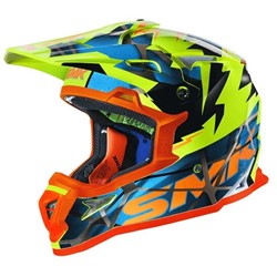 Helmet off-road SMK ALLTERRA FULMINE colour blue/orange/yellow, size 2XL unisex
