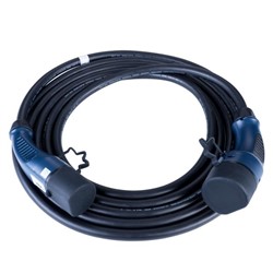 Kabel do ładowania auta elektrycznego typu 2 Akyga 6m prosty 7,4kW 32A IP54 czarny/niebieski