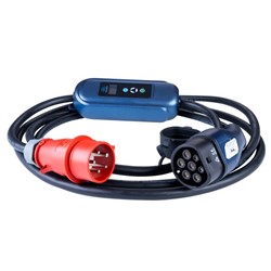 EVSE mobiilnelaadija 11kW (faaside arv 3) 1x kaabli tüüp 2 Akyga AK-EC-12 LCD (must/sinine)_0