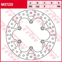 Brake disc MST233 front/rear fixed TRW 282/132/5mm/150mm_1