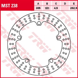 Tarcza hamulcowa MST238 przód stała TRW 305/181/4,5mm/202,5mm_1