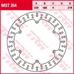 Brake disc MST264 front fixed TRW 320/198/4mm/216mm_1