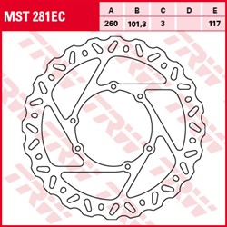 Brake disc MST281EC front fixed TRW 260/101,3/3mm/117mm_1