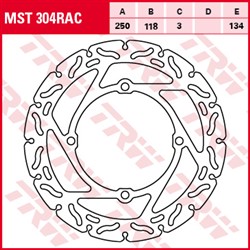 Brake disc MST304RAC front fixed TRW 250/118/3mm/134mm_1