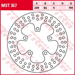 Tarcza hamulcowa MST367 tył stała TRW 230/83/4mm/104mm_1