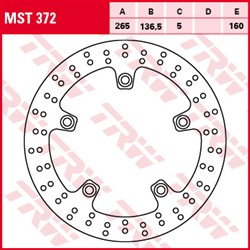 Brake disc MST372 rear fixed TRW 265/136,5/5mm/160mm_1