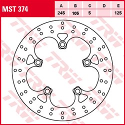 Tarcza hamulcowa MST374 tył stała TRW 245/105/5mm/125mm_1