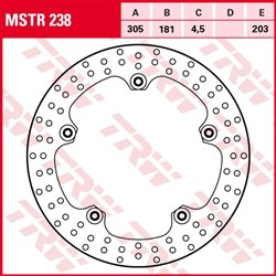 Tarcza hamulcowa MSTR238 przód stała TRW 305/181/4,5mm/203mm_1