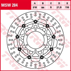 Brake disc MSW284 front floating TRW 310/94/5mm/110mm_1