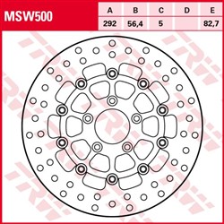 Tarcza hamulcowa MSW500 przód pływająca TRW 292/56,4/5mm/82,7mm_1