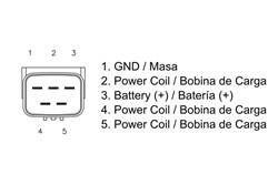Voltage regulator DZE02446 (12V, 35A) fits HONDA_1
