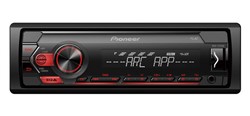 Pioneer MVH-S120UB autoraadio.USB/AUX/FM autoraadio, võimsus: MOSFET 4 x 50W, 1 x RCA tagaküljel, punane valgustus, Ühildub Android nutitelefoniga ja teiste seadmetega USB ja Aux-in liideste abil_0