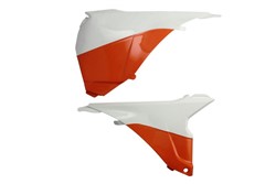 Osłona filtra powietrza, kolor Biały/Pomarańczowy pasuje do KTM SX, SX-F, XC, XC-F 125-450 2013-2016