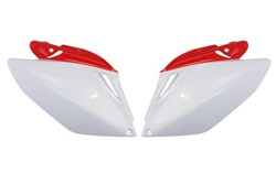 Osłony boczne, kolor Biały/Czerwony pasuje do HONDA CRF 250 2006-2008