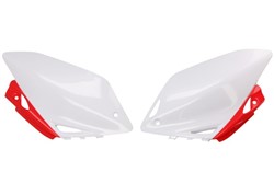 Osłony boczne, kolor Biały/Czerwony pasuje do HONDA CRF 450 2007-2008