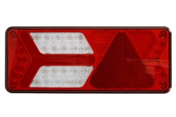 Rear lamp L (LED, 12/24V, with indicator, with fog light, reversing light, with stop light, parking light, triangular reflector, dynamic indicator, connector: 4x SuperSeal 2PIN/AMP 7PIN) fits: BPW
