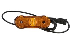 Outline marker lights L/R, shape: oval, orange, LED, height 44mm; width 114mm; depth 16mm, surface, hose length 1500mm, no hanger, 12/24V (connector: SUPERSEAL 2PIN, IP69K)