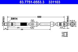 Przewód hamulcowy elastyczny 83.7751-0553.3