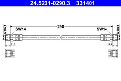 Przewód hamulcowy elastyczny 24.5201-0290.3