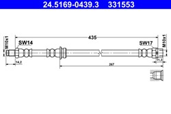 Przewód hamulcowy elastyczny 24.5169-0439.3