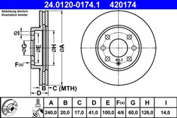 Bremžu diski ATE 24.0120-0174.1