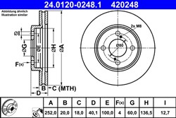 Bremžu diski ATE 24.0120-0248.1
