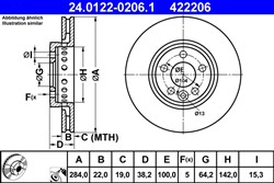 Bremžu disks ATE 24.0122-0206.1 (pārdošanas vienība - 1 gab.)_0