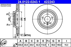 Bremžu disks ATE 24.0122-0243.1 (pārdošanas vienība - 1 gab.)_2