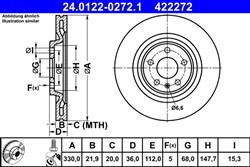 Bremžu disks ATE 24.0122-0272.1 (pārdošanas vienība - 1 gab.)_2
