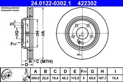 Bremžu diski ATE 24.0122-0302.1