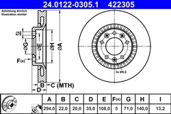 Bremžu diski ATE 24.0122-0305.1