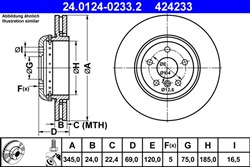 Divdaļīgs bremžu disks ATE 24.0124-0233.2 (pārdošanas vienība - 1 gab.)_2