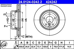 Divdaļīgs bremžu disks ATE 24.0124-0242.2 (pārdošanas vienība - 1 gab.)_2